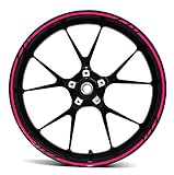 Felgenrandaufkleber GP-Design 16 Teilig Komplett-Set -Finest Folia passend für 17 Zoll & 16' 18' 19' Felgen Motorrad Auto Fahrrad MR001 (Neon Pink)