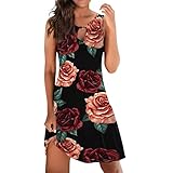 Zilosconcy Rockabilly Kleider Damen Prinzessin Kleid Mädchen Kurzarm Knielang Blumenmuster Partykleid Damen Kleidung Etuikleid Damen Cocktailkleid Damen Schwarzes Kleid Damen Strandk