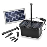 Solar Teichfilter Komplettset Professional - 380 l/h Förderleistung + 8 W Solarmodul - Komplettset für Teiche und Schalen bis 1.000l - dekoratives Wasserspiel - Teichpumpe Solarpumpe esotec 100900