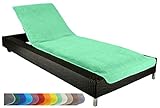 Brandsseller Schonbezug für Gartenliege, Strandliegenauflage, Frottee Schonbezug, 100% Baumwolle - ca.75x200 cm - Mint/Grü