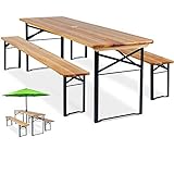 KESSER® Bierzeltgarnitur 3 teilig Gartenmöbel-Set | Klappbar 170 x 46 x 75cm | 2X Bierbänke 1x Biertisch | Festzeltgarnitur Biertisch Stehtisch Sitzgarnitur H