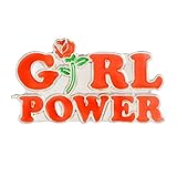 Roman  Frauen Girl Power Rose Blume Emaille Kragen Revers Button Pin Badge Brosche Kupplung Krawattennadeln Pin zurück Schmuck Handtasche Schal, Krawatte, Hut, Mantel Dekor kostengünstig und langleb