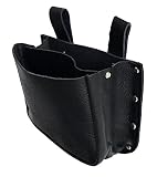 DAKL Nageltasche doppelt mit Naht, Koppelzubehör aus Leder, schwarz, Zimmerer, Dachdecker, Speng