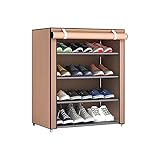 schuhregal Multi-Layer einfacher Schuhschrank DIY. Zusammengebaute platzsparende Schuh-Organizer-Regal-Heimwohnheim-Speicher-Schrank staubdichter Schuhe-Rack schuhschrank ( Color : Coffee 4layers )