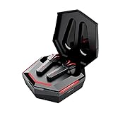 LPZW. Spiele Kopfhörer Bluetooth Wireless Ohrhörer LED Anzeige Headset Gamer Mode Freisprecheinrichtung Ohrhörer (Color : SK06 Black Gaming)