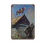 Game Witcher 3 Roach Graphic Roach On The Roof Vintage Art Blechschild Vintage Metal Pub Club Cafe Bar Home Wandkunst Dekoration Poster Retro 20 × 30