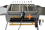 walexo 230V / 5V USB Spießdreher Edelstahl, incl. 9 Spieße Schaschlik Dreher Spießantrieb Spießaufsatz für Mang