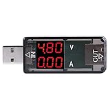 Akozon USB Tester USB Farbe LCD Voltmeter Amperemeter Stromzähler Multimeter Ladegerät USB Tester(Schwarz)