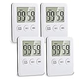 Digitaler KüChentimer(4-Pack),Kitchen Timer Mit Eieruhr,Timer Magnetisch zum Kochen,Lauter Alarm,KüChentimer Magnetisch,GroßEm LCD Display,füR Kinder Fitness, Lernen,Spiel,Kochen Back