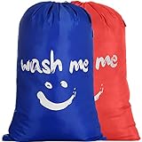 IHOMAGIC 2Pack Wäschesack Reise 120L Schmutzwäsche Wäschesammler Wäschetasche Wäschebeutel Groß Faltbarer Wäschekorb Wäschetonne Wäschebehälter 420D Stoff Für Reise Waschküche Orange/Dunkelb