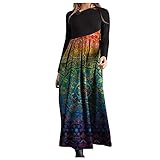 Hirolan Kleid Damen Damen Langarm Ballon Baumwollkleid Shirtkleid Mit Ethno Druck Bekleidung Kleid Damen Elegant Kleider Damen Festlichdamen Elegant Sexy Casual Slim Sling