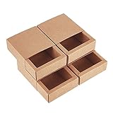 BENECREAT 20 Pack Kraftpapier Schublade Box Festival Geschenkverpackung Kasten Seife Schmuck Candy Jaten Partei Gefalligkeiten Geschenkverpackungen Boxen - Brown (8.3x8.3x3.3cm)