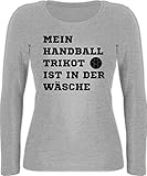 Shirtracer Handball Geschenk für Handballer - Mein Handball Trikot ist in der Wäsche - XXL - Grau meliert - Fun - BCTW071 - Langarmshirt D