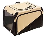 HUNTER Hundetransportbox, Autobox, strapazierfähig, zusammenklappbar, 91 x 61 x 58 cm, beige/schw