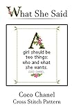 Coco Chanel Quote Cross Stitch Pattern No. 1: A Girl Should Be Two Things: Who And What She Wants. (English Edition)