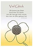 EnerChrom Blume des Lebens Glücksmünze - Viel Glück - 1 Stück, Farbe Silber - Glücksbringer Zitat Lebensblume T