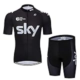 SMMOTUS Sommer Sommer Kurzarm Radfahrenanzüge Set, Atmungsaktiv Schnelle Trockene Berg Fahrrad Radfahren Kleidung Gesetzt, 3D Gepolsterte Bib Shorts Radfahren Jersey Anzug (Color : Black6, Size : M)