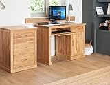 TBNB Computertisch mit einem Sockel - PC-Workstation aus massiver E