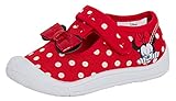 Disney Mädchen Minnie Mouse Canvas Pumps Kleinkind Lauflernschuhe einfach zu befestigen Plimsolls Turnschuhe Schuhe, Rot - rot - Größe: 24 EU
