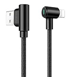 Mcdodo LED 90 Grad Ladekabel rechtwinklig zum USB Kabel Daten Sync 2A Zinklegierung Nylon Anti-Biege Anti-Fraktur Kompatibel mit Phone X S 8 7 6 Plus Pad Pod (0.5m)