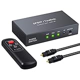 SPDIF Toslink Switcher 3 in 1 Out Digital optische Audio Umschalter von LiNKFOR mit IR Fernbedienung unterstützt PCM2.0 DTS Dolby-AC3 für TV, PS3, PS4, Blu-ray Player, Kabelbox, HDTV