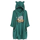 GFGHH Oversized Teddy Hoodie Damen Plüschmantel Mit Taschen, Fleece Plüschjacke Pullover Kapuzenpullover Sweater Outwear Warm Winterjacke Oversize Fleecejacke Kapuzenjacke Jacke Pulli Kuscheljack