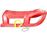Ondis24 Schlitten Seelöw für Kinder Rodel mit Metallkufen Rennrodel Bob mit Zugseil für Kinder ab 3 Jahre (Rot)