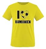 I Love RUMÄNIEN - Kinder T-Shirt - Gelb/Schwarz Gr. 110-116