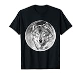 Wolf Motiv Vollmond Wölfe Lupus Rudel Mond Tiere Raubtier T-S