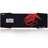 EXCO RED Dragon Extra Extended Gaming Mouse Pad, 900 x 300 x 5mm Thick, Large Mouse mat with Smooth Surface and Precise Tracking (Black) (RED) by