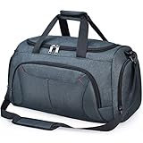 NUBILY Sporttasche Herren Reisetasche Weekender mit Schuhfach Große Wasserdicht Fitnesstasche Trainingstasche Gym Sport Tasche Handgepäck für Männer und Frauen 40L Grau-B