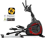 AsVIVA Ellipsentrainer, Ergomete, APP-Bluetooth Steuerung, integrierte Handpulssensoren, Heimtrainer, elliptischer Bewegungsablauf, XL Anti-Rutsch Pedale, 18kg Schwung