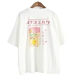 Damen-T-Shirt, Sommer-Top, Mädchen, japanischer Stil, Kawaii Fruchtsaft Baumwoll-T-Shirt Little Fresh Gr. Einheitsgröße, weiß