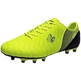 Saekeke Fußballschuhe Jungen Fussballschuhe Mädchen FG/AG Fussball Professionelle Trainingsschuhe Outdoor Sport Football Schuhe für Unisex-Kinder Zitronengelb Schwarz EU 33