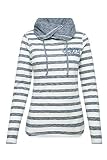 SOCCX Damen Streifenshirt mit hohem Kragen und Back