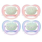 Philips Avent Schnuller ULTRA AIR Night // 0-6 Mo // Girls 4er Set // inkl.2 Sterilisationsbox