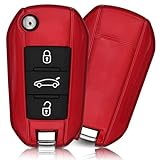 ASARAH ABS Schlüsselhülle für Peugeot mit edler Lackierung, Schutzhülle für Autoschlüssel Cover für Schlüssel-Typ PE 3BKB-b - R
