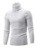 WBYFDC Herren Pullover Strick Slim Fit Rollkragen Herbst Winter Einfarbig Lässig Slim Fit Einfache Twist Strickp