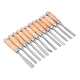 Holzdrehmeißel Set, Modellierung HSS 8in 12Pcs Holzbearbeitung Schnitzmeißel Professional für Schleifer für Drehmaschine für Tischler für H