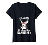 Damen Mir reichts ich geh zu meinen Kaninchen Hase Hasen Gesicht T-Shirt mit V