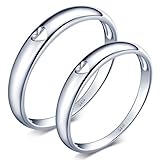 Unendlich U Simpel Hohl Herz 925 Sterling Silber Glatt Paar Band Ringe Eheringe Trauringe Verlobungsringe Partnerringe Freundschaftringe, Größe 62