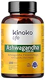 ASHWAGANDHA KSM-66 180 Kapseln 500mg mit schwarzem Pfeffer für maximale Absorption | 5% Withanolide | 100% Natural Vegan | Withania Somnifera | Kein Magnesiumstearat | Glutenfrei | Non-GMO