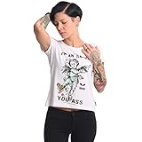 Yakuza Damen Angel Box Fit T-Shirt, Weiß, S