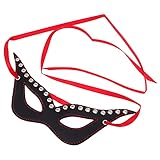 EXCEART Sex Augenbinde Fetisch Auge M Fragen PU Leder Eye Patch Slave Rolle Spielen Spiel Kostüm Prop für Erwachsene Paare BDSM Fesseln Zubehö