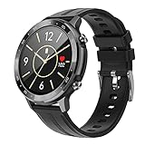 S30pro Smartwatch, Fitness-Tracker für 3,2 cm (1,28 Zoll), runder Touchscreen, Herren-Smart-Armband (schwarz)