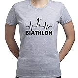 Biathlon Shirt Biathlon Fan Tshirt Biathlete T Shirt Gift for Biathlon Lover Damen T-Shirt Grau XXL