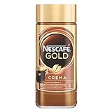 NESCAFÉ GOLD Crema, löslicher Bohnenkaffee aus erlesenen Kaffeebohnen, Instant-Pulver, koffeinhaltig & aromatisch, 1er Pack (1 x 200g)