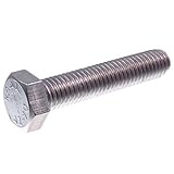 SECCARO Sechskantschraube M8 x 40 mm, Edelstahl V2A VA A2, DIN 933 / ISO 4017, Außensechskant, 20 Stück