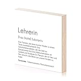 Definition Lehrerin personalisiertes Holzbild 15x15 zum Hinstellen oder Aufhängen als Geschenk-Idee zum Geburtstag Geburtstagsgeschenk Kunstdruck Schule Schulabschluss L