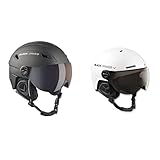 Black Crevice Erwachsene Skihelm Silvretta, mit Visier, Carbon schwarz, M & Skihelm mit Visier, Gstaad, BCR143921, weiß Carbon, Gr. S/M